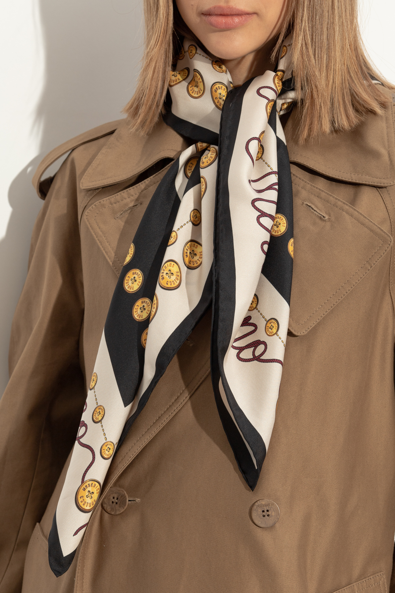 スカーフ MOSCHINO COUTURE Woman Scarf Brown 93538272 1103 Multicolour Silk scarf Moschino - SchaferandweinerShops Zimbabwe